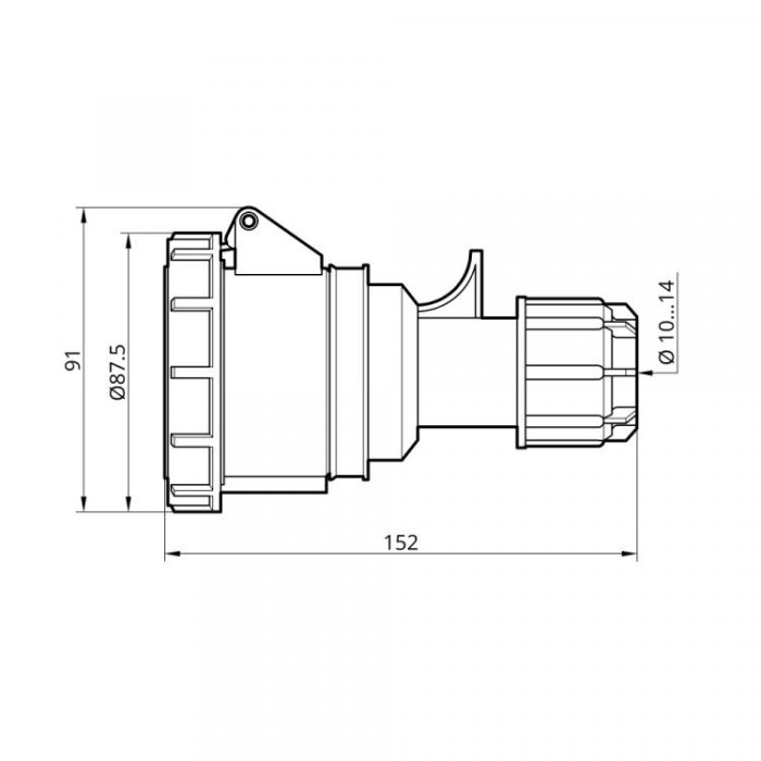 Розетка переносна 2152 16А 380В 3Р+N+Е IP67 Argent TAKEL
