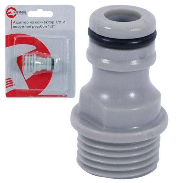 купить купить Адаптер на коннектор 1/2&quot;с наружной резьбой 1/2&quot;INTERTOOL GE-1001  