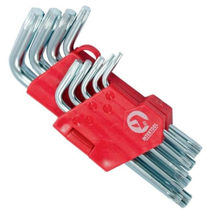 купить купить Набор Г-образных ключей TORX 9 шт, Т10-Т50, Cr-V, Small INTERTOOL HT-0607  