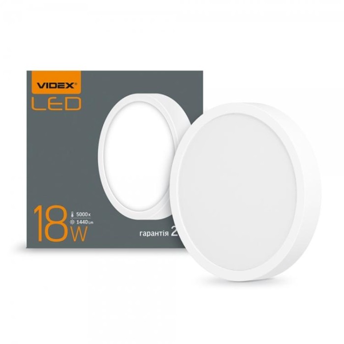 купить купить LED светильник круглый накладной 18W 5000K VIDEX  