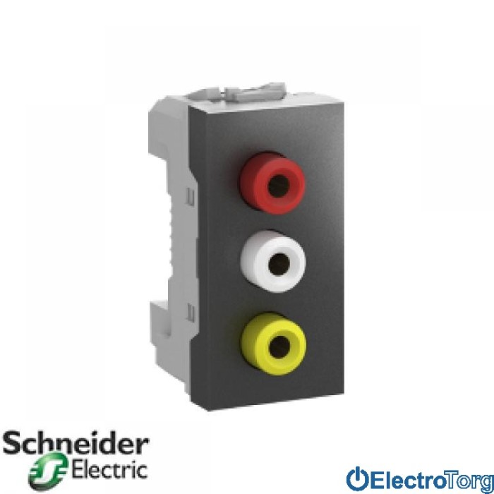 Коннектор 3 RCA графитовый Unica Schneider