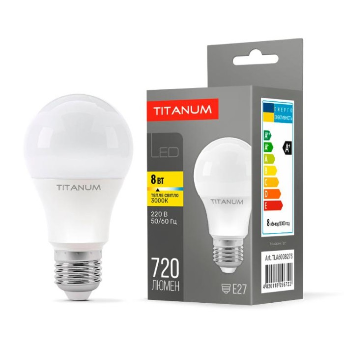 купить купить LED лампа TITANUM A60 8W E27 3000K  