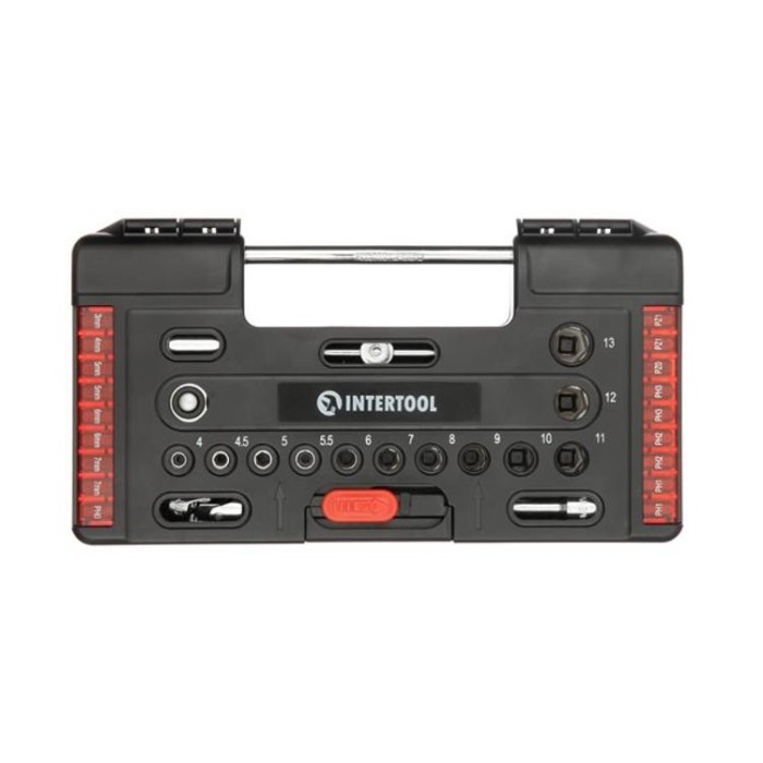 купить купить Набор отверточных насадок и головок с трещеткой 57 ед, STORM INTERTOOL VT-3657  
