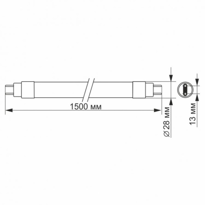 купить купить LED лампа VIDEX T8 24W 1.5M 6200K, матова  