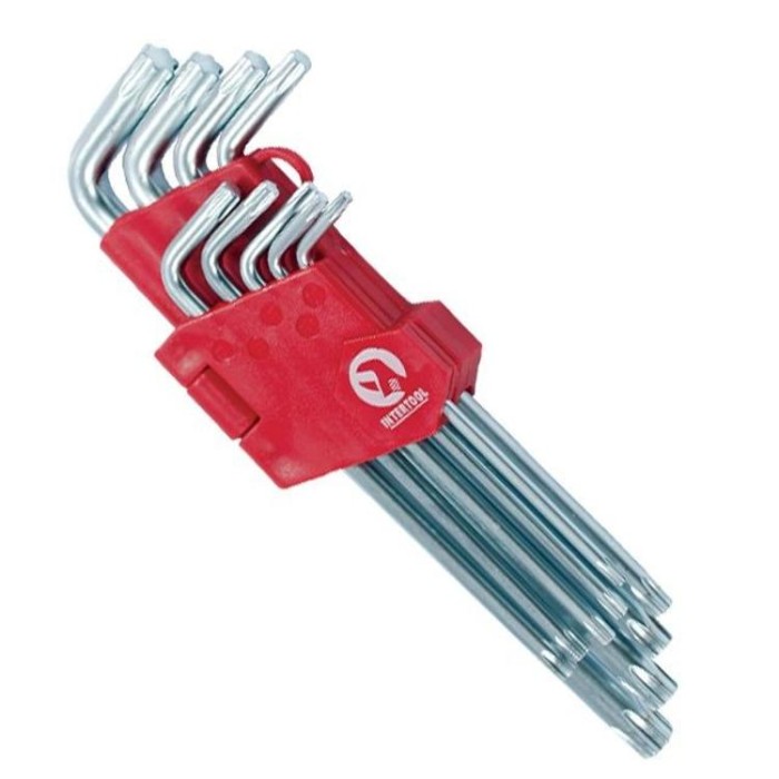 купить купить Набор Г-образных ключей TORX 9 шт, Т10-Т50, Cr-V, Big INTERTOOL HT-0608  