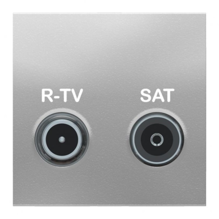 купить купить Розетка R-TV SAT одинарная 2 модуля алюминий Unica New Schneider Electric (Шнайдер Электрик)  