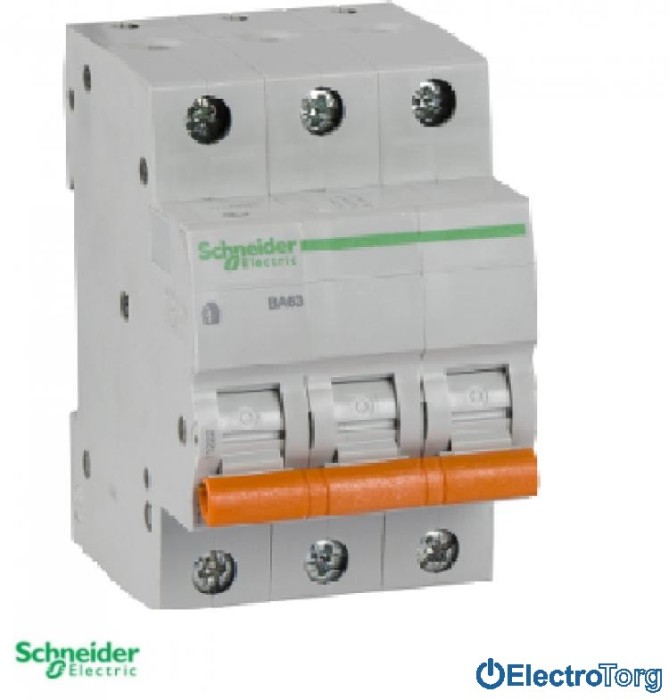 купить купить Автоматический выключатель Schneider electric домовой ВА63 3П 20A C (Шнайдер)  