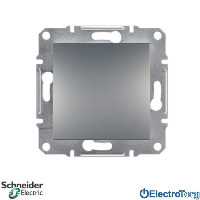 Переключатель одноклавишный перекрестный сталь Asfora Schneider Electric (Шнайдер Электрик)