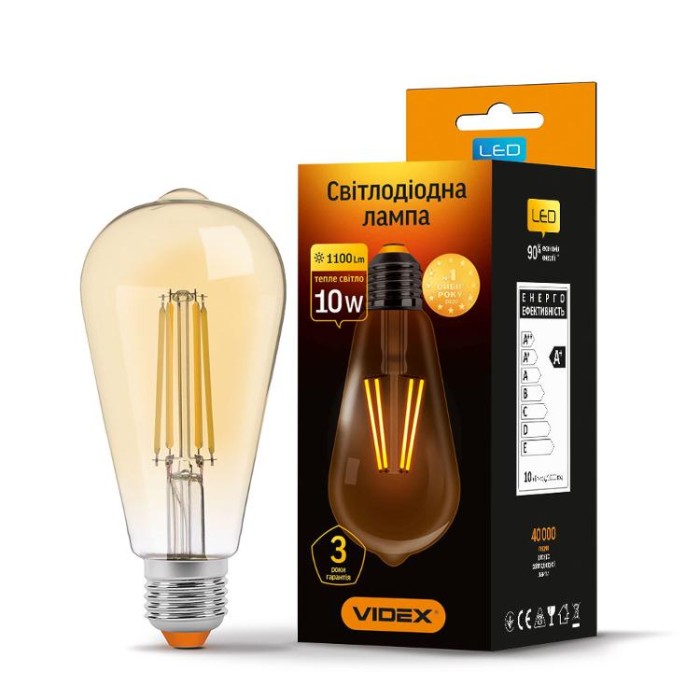 купить купить LED лампа VIDEX Filament ST64FA 10W E27 2200K бронза  