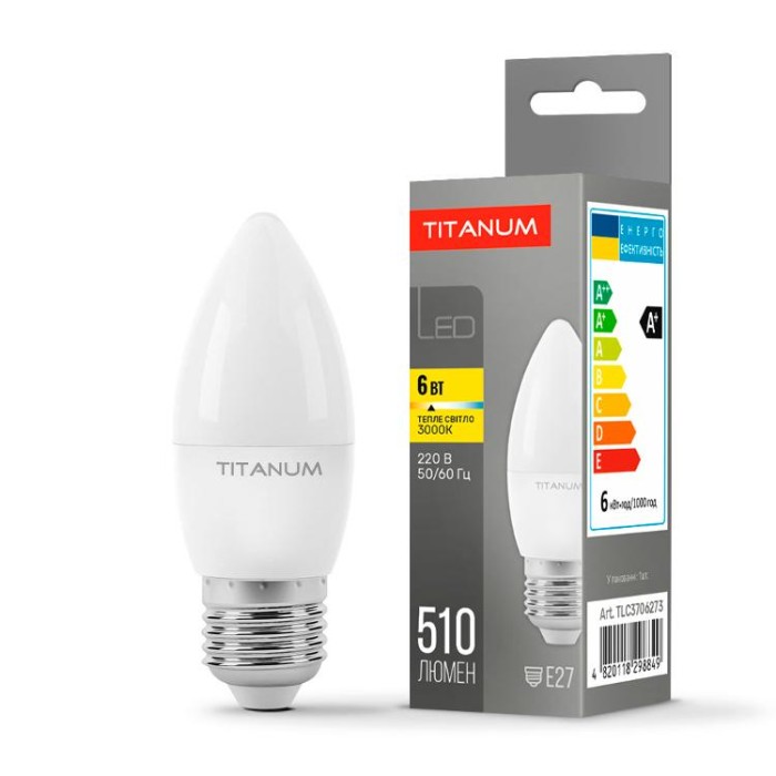 купить купить LED лампа TITANUM C37 6W E27 3000K  