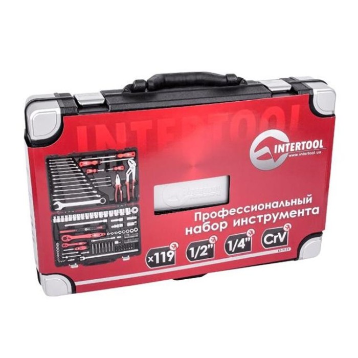 купить купить Профессиональный набор инструментов 1/4&quot;&amp;1/2&quot;; 119 ед INTERTOOL ET-7119  