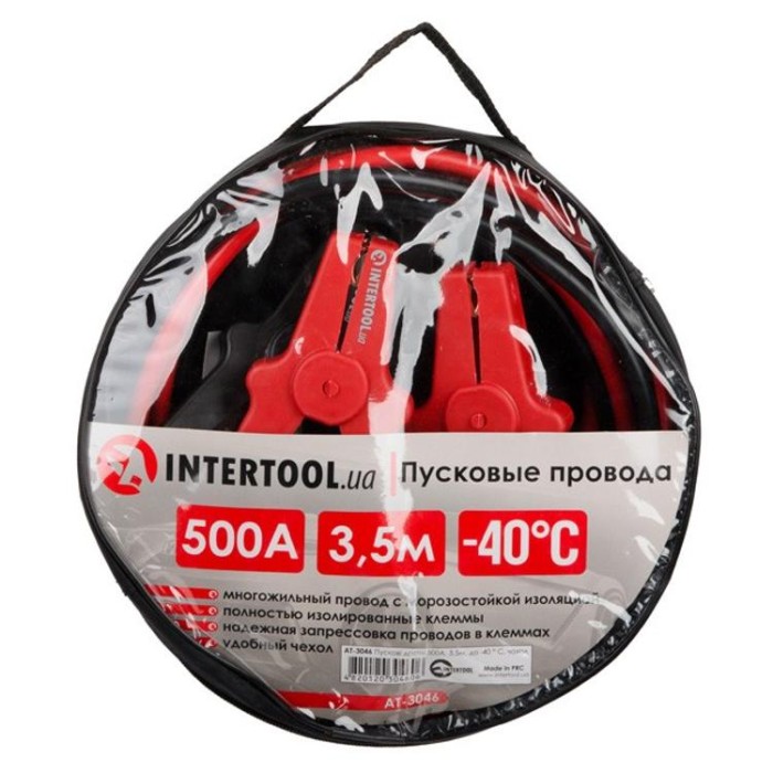 купить купить Пусковые провода 500А, 3.5м, до -40°C, чехол INTERTOOL AT-3046  