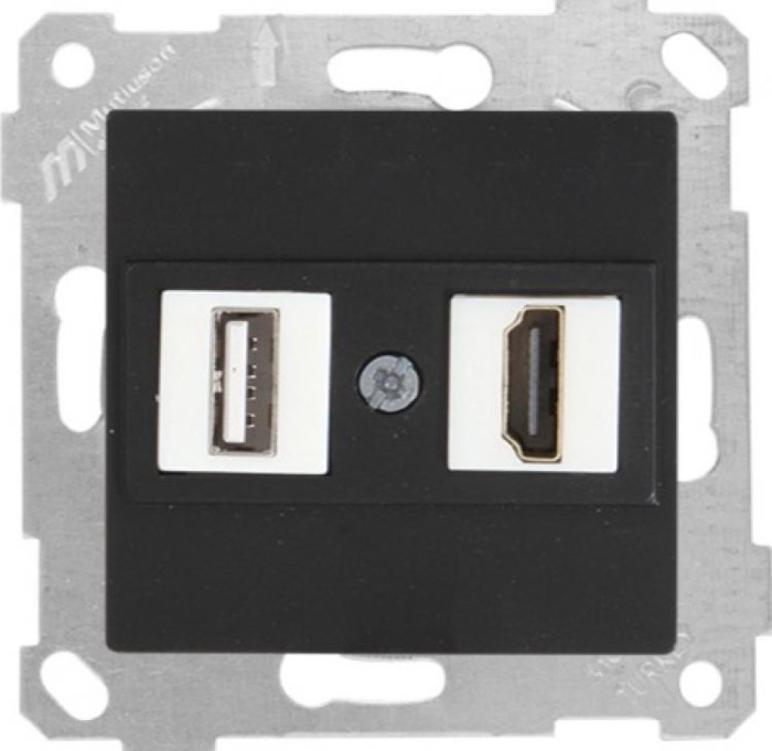 купить купить Розетка компьютерная  1*USB 1*HDMI RITA MUTLUSAN черный  