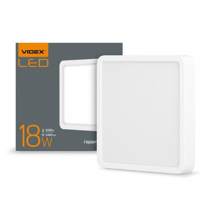 купить купить LED светильник накладной квадрат 18W 5000K VIDEX  