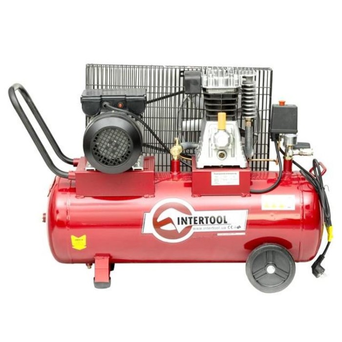 купить купить Компрессор 50 л, 1.8 кВт, 220 В, 8 атм, 233 л/мин. INTERTOOL PT-0011  