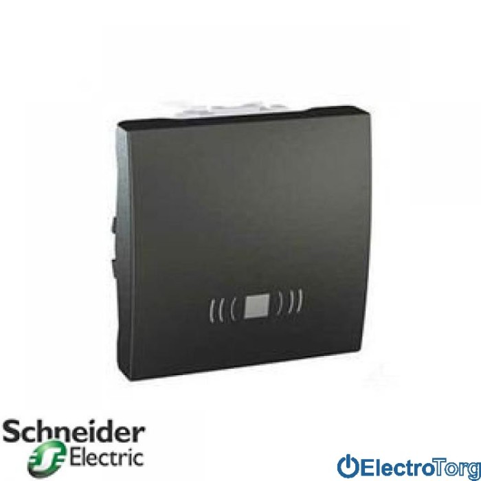 Выключатель кнопочный с символом звонка графитовый Unica Schneider