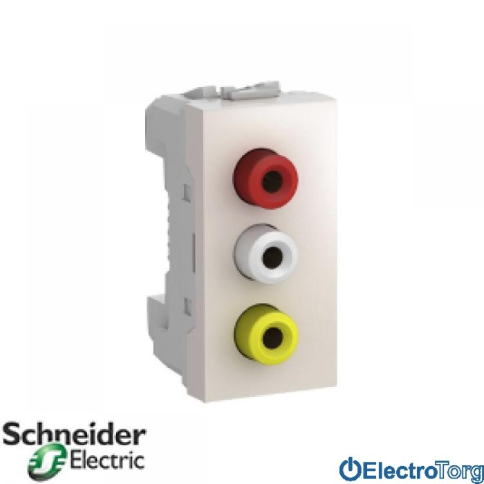 Коннектор 3 RCA слоновая кость Unica Schneider