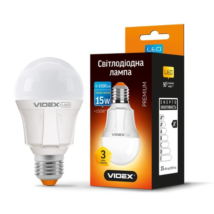 купить купить LED лампа VIDEX A60 15W E27 3000K  