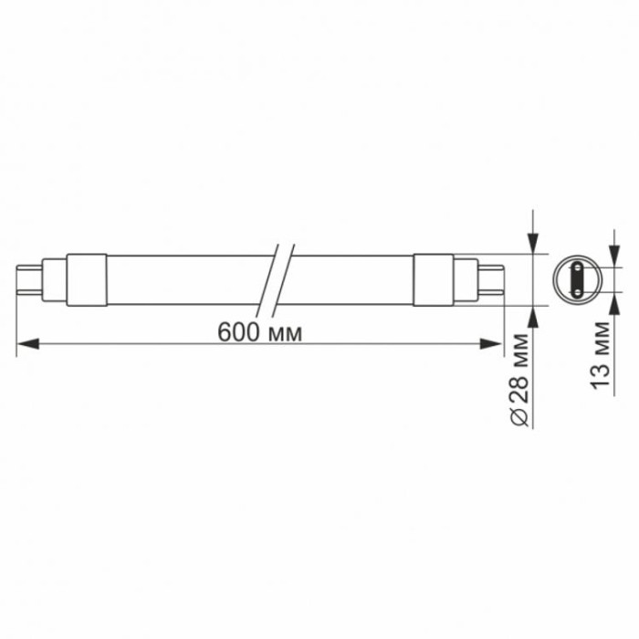 купить купить LED лампа VIDEX T8b  9W 0.6M 6200K, матова  