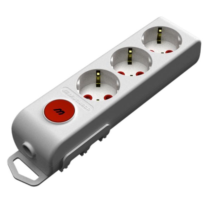 купить купить Колодка с/з, 3 гнезда, со шторками, с выключателем, 16А, Ri-tech, Mutlusan  