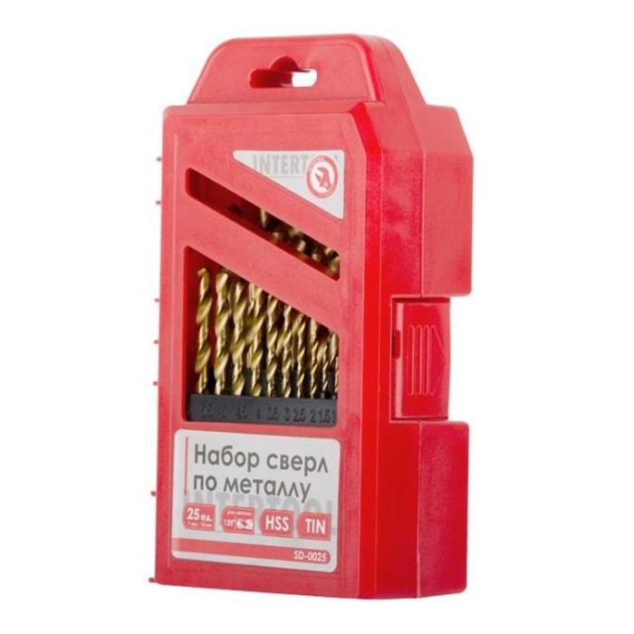 купить купить Набор сверл по металлу HSS 25 шт INTERTOOL SD-0025  