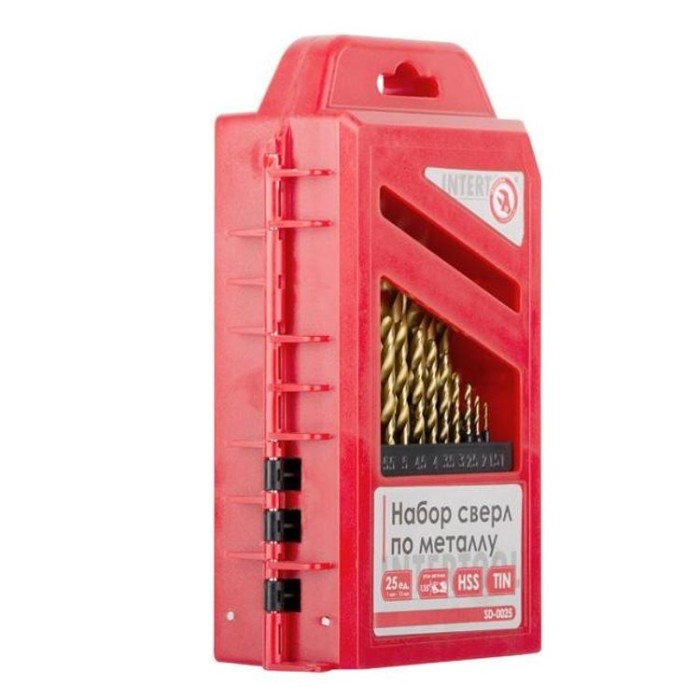 купить купить Набор сверл по металлу HSS 25 шт INTERTOOL SD-0025  