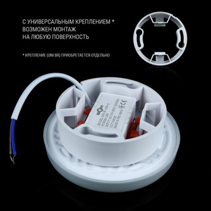 купить купить Светильник светодиодный Biom UNI-R12W-5 12Вт круглый 5000К  