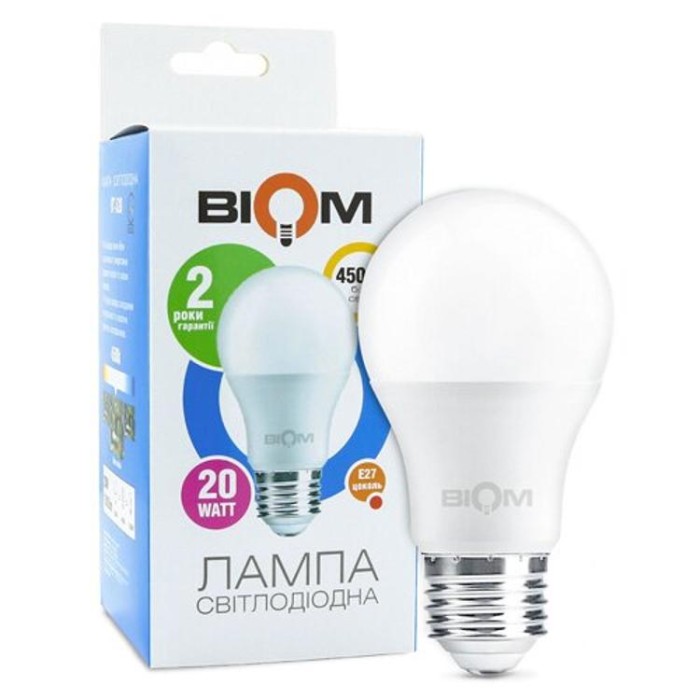 купить купить Светодиодная лампа Biom BT-520 A80 20W E27 4500К матовая  