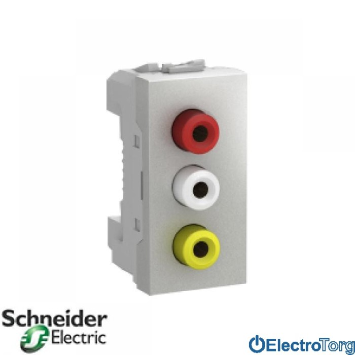 Коннектор 3 RCA алюминиевый Unica Schneider