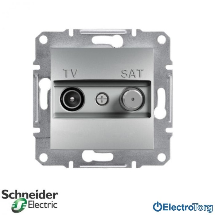 купить купить Розетка TV-SAT проходная (4 dB) алюминий Asfora Schneider Electric (Шнайдер Электрик)  
