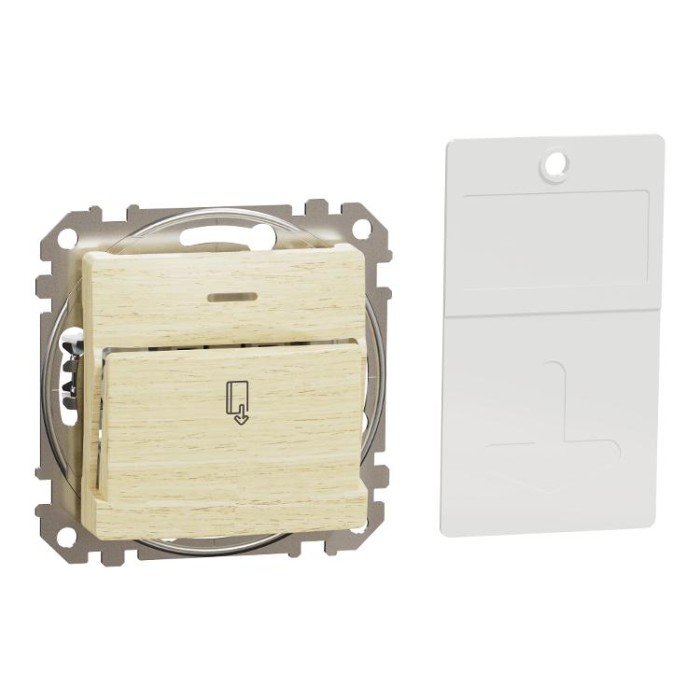 Картковий вимикач 10А, береза, Sedna Design&amp;Elements Schneider Electric