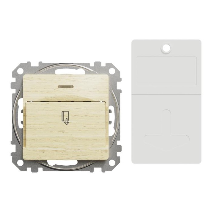 Картковий вимикач 10А, береза, Sedna Design&amp;amp;Elements Schneider Electric