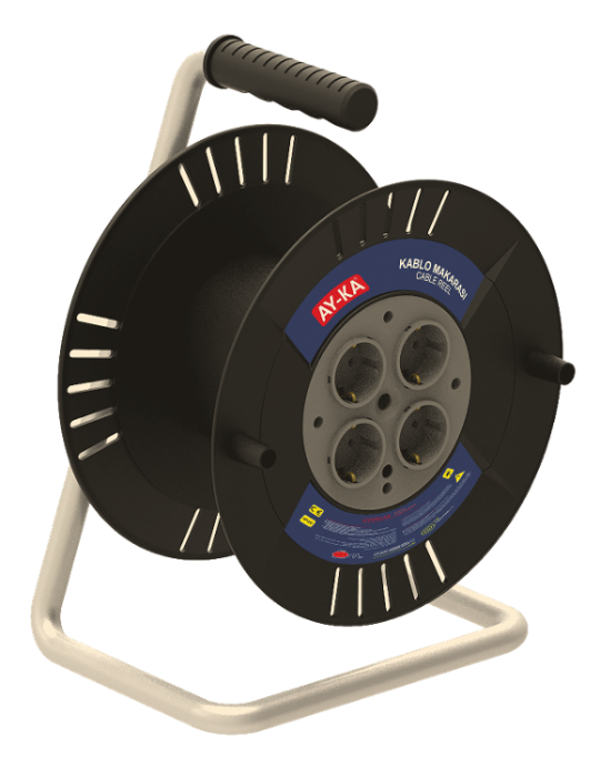 Котушка 4 гнізда з/з, 16А, до 50м, AY-KA (59 100 01)