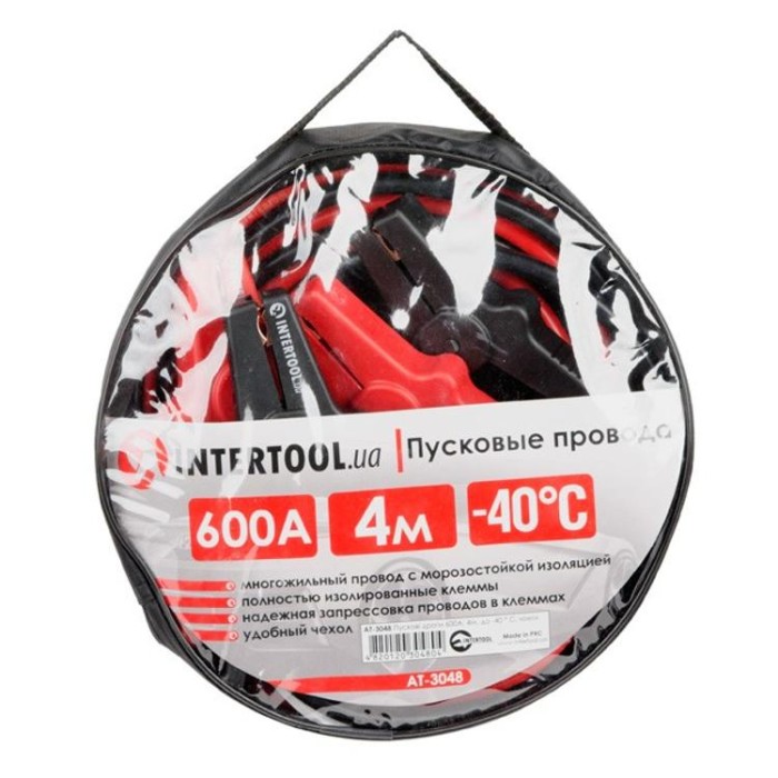 купить купить Пусковые провода 600А, 4м, до -40°C, чехол INTERTOOL AT-3048  