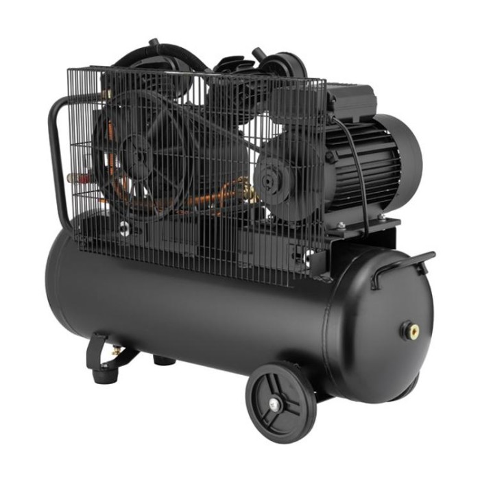 купить купить Компрессор 50 л, 3 кВт, 220 В, 10 атм, 500 л/мин, 2 цилиндра INTERTOOL PT-0016  