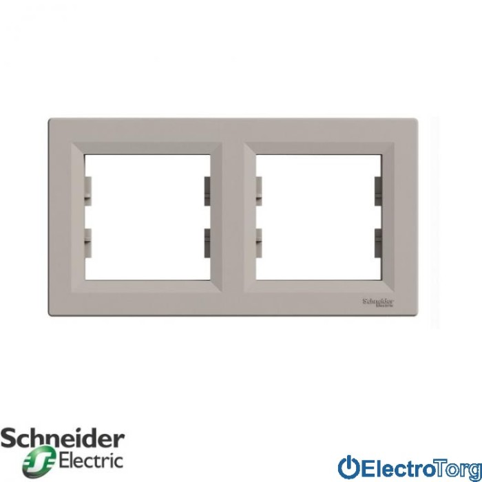 Рамка 2-постовая горизонтальная бронза Asfora Schneider Electric (Шнайдер Электрик)