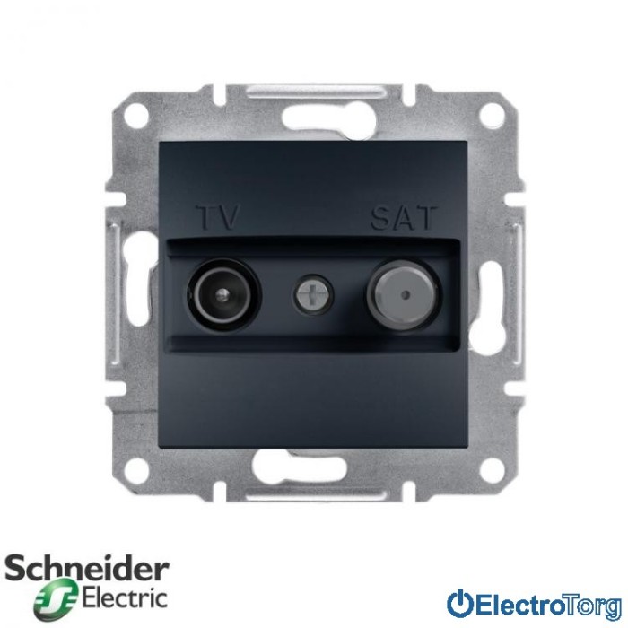 купить купить Розетка TV-SAT проходная (4 dB) антрацит Asfora Schneider Electric (Шнайдер Электрик)  