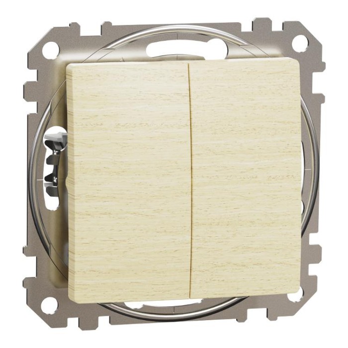 Кнопковий двоклавішний вимикач 10A, береза, Sedna Design&amp;Elements Schneider Electric