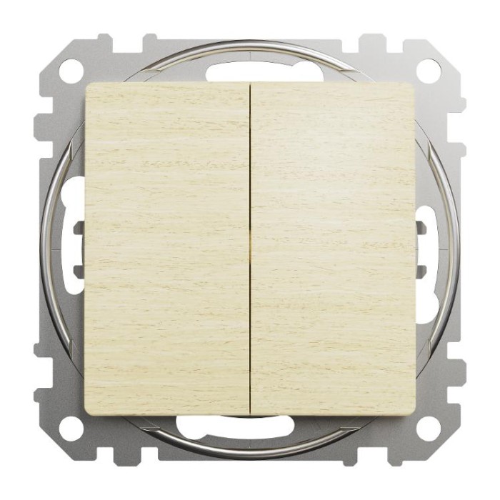 Кнопковий двоклавішний вимикач 10A, береза, Sedna Design&amp;amp;Elements Schneider Electric
