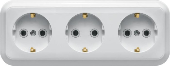 купить купить Розетка трехместная с заземлением Маглев MARSHEL  
