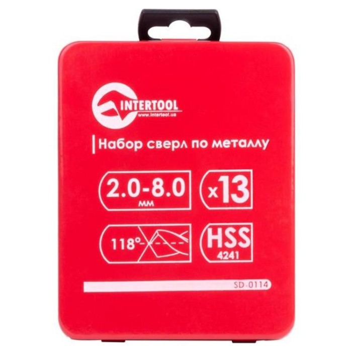 купить купить Набор сверл по металлу HSS 13 шт (2.0-8.0) INTERTOOL SD-0114  
