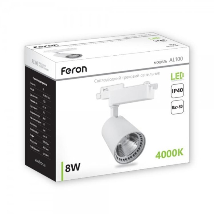 купить купить Трековый светильник Feron AL100 8W 4000K белый  