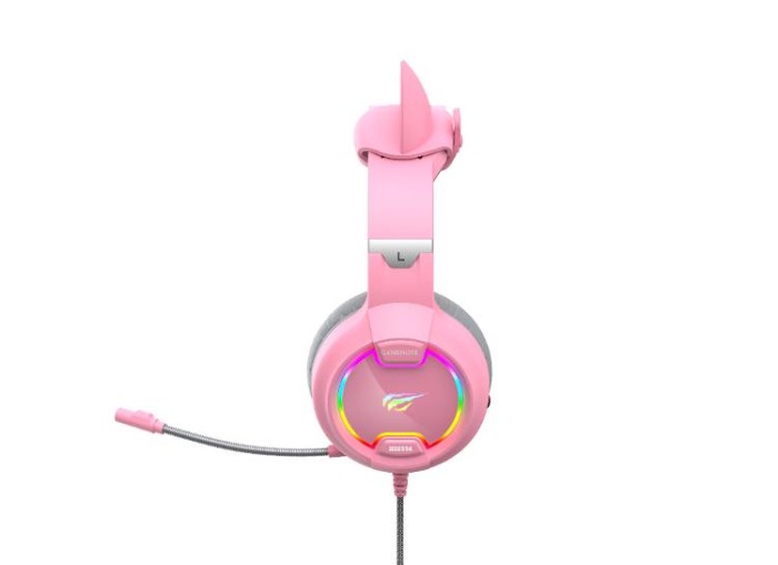 купить купить Ігрові навушники з мікрофоном HAVIT HV-H2233d Cat Pink  