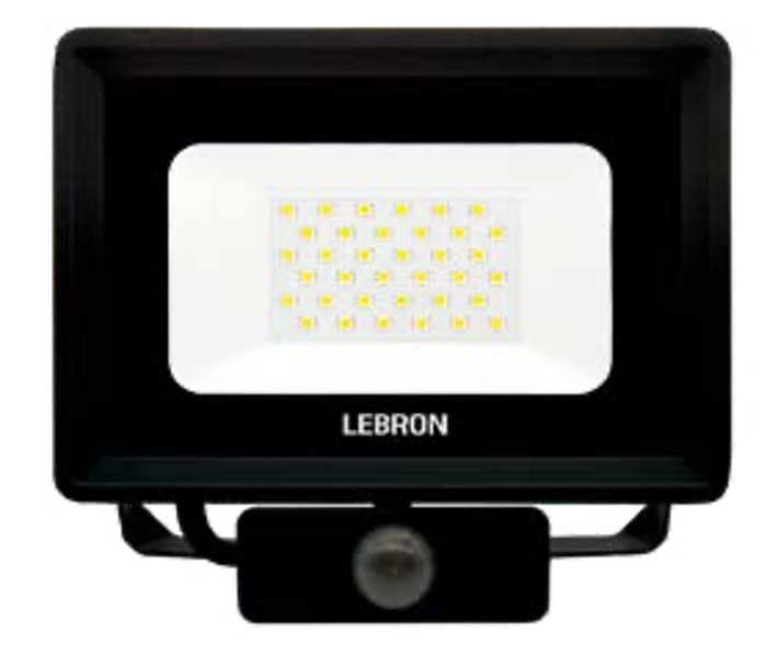 LED прожектор LEBRON LF-30S, 30W, 6500K, 2400Lm, 220V, д.руху ІР65