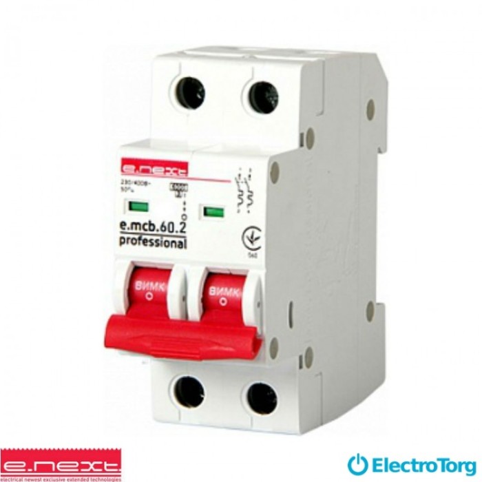 купить купить Авт. выкл. e.mcb.pro.60.2.B50, 2р, 50А, В, 6кА e-next  