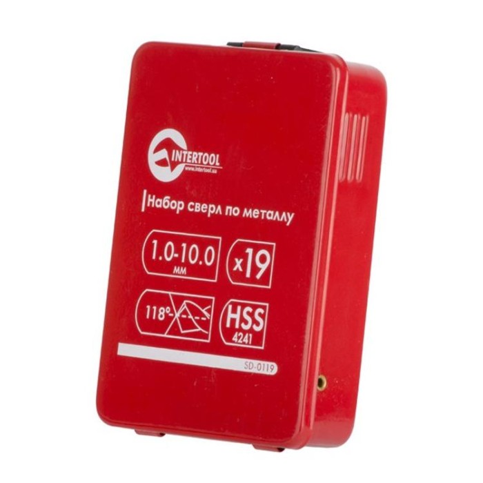 купить купить Набор сверл по металлу HSS 19 шт (1.0-10.0) INTERTOOL SD-0119  
