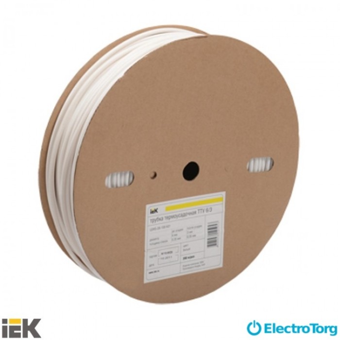 Термоусадочная трубка ТТУ 25/12,5 белая 50 м/рол ИЭК (IEK)