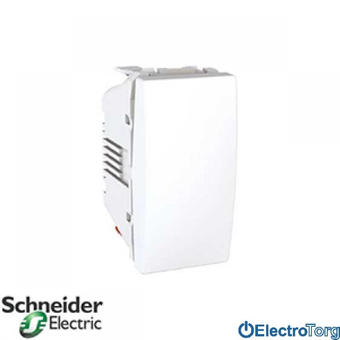 Переключатель перекрёстный 1-клавишный 10AX белый Unica Schneider