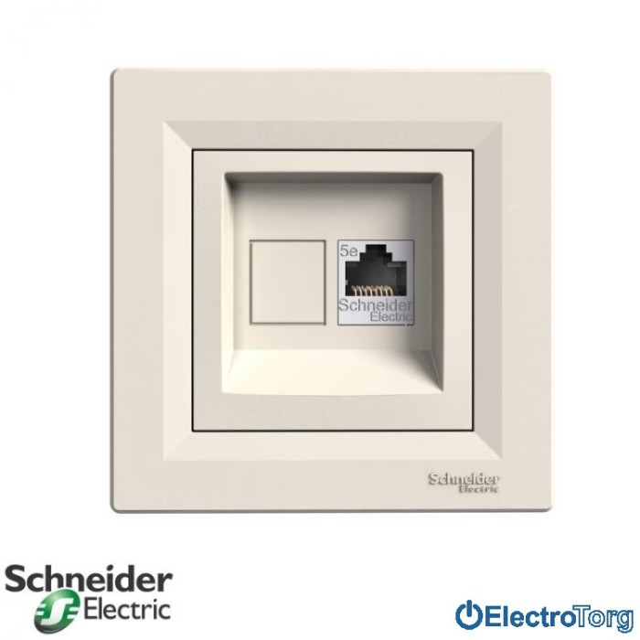 купить купить Розетка компьютерная кремовая 5e Asfora Schneider Electric (Шнайдер Электрик)  