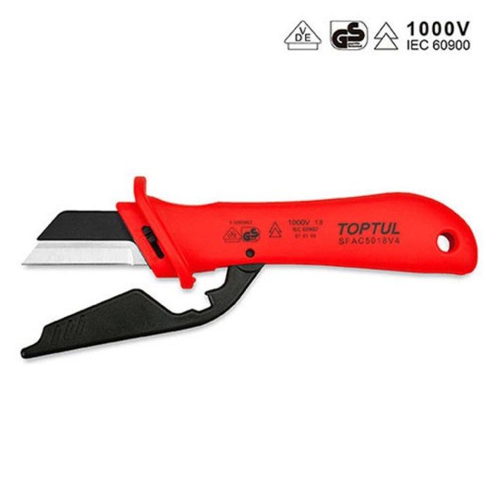 купить купить Нож для снятия изоляции с пяткой TOPTUL 1000V VDE SFAC5018V4  